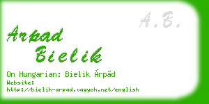 arpad bielik business card